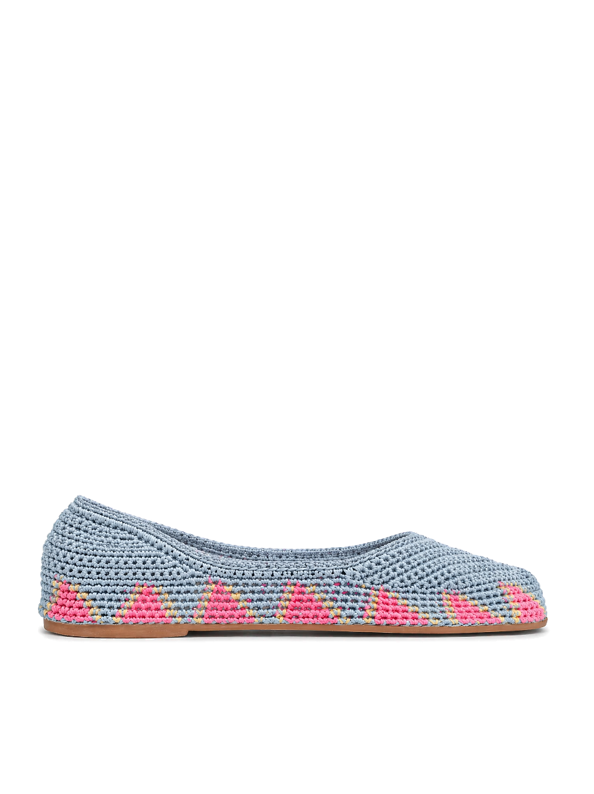Blossom Grey crochet ballet flat without straps by slō hand made 